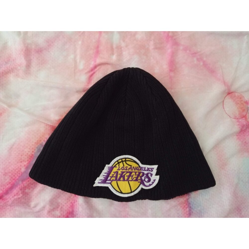 Los Angeles Lakers Adult Black Beanie Hat NBA LA Custom Stitched